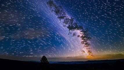 Wall Mural - the time starry lapse sky beautiful night meteorite galaxy astronomy up high air around atmosphere b