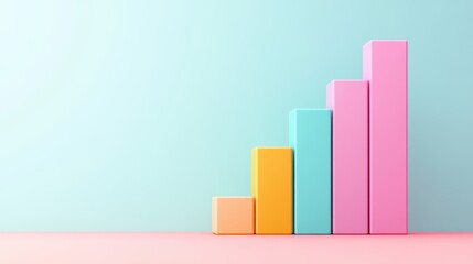 A series of stacked bars on a graph representing different data categories, illustrating comparisons.