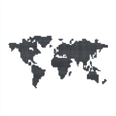 Pixelated World Map Illustration	