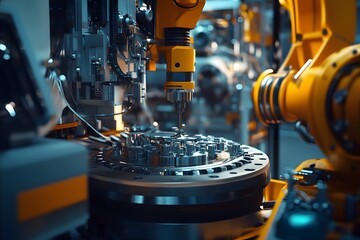 Leinwandbilder - Industrial Automation in Modern Manufacturing Process