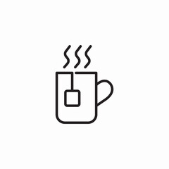 mug hot tea icon sign vector