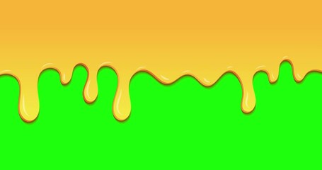 Poster - Dripping honey animation. Realistic drops of honey. Dessert background with melted honey. Dripping honey. Motion graphic. 4K animation