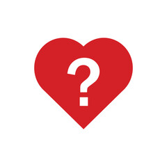 Poster - heart question mark icon. Red health blood preasure sign