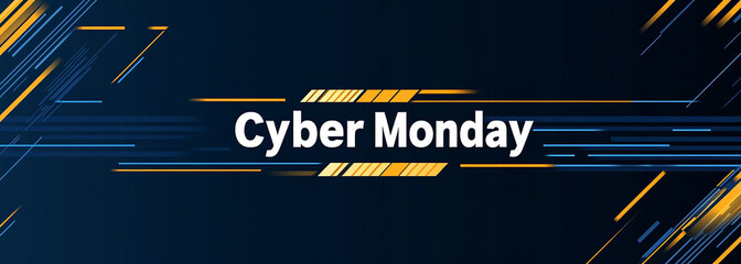 Poster - Cyber stripes banner the text Cyber Monday