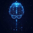 © Sea Lily - Digital neural network. Futuristic visualization of human brain connectivity. Wallpaper, poster, background