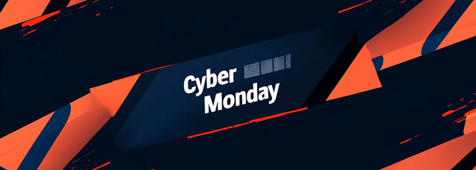 Poster - Cyber stripes banner the text Cyber Monday