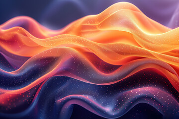 Poster - A colorful, abstract image of a wave with a blue and orange stripe