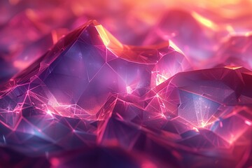 Fototapete - A mountain range is shown in a purple and pink color scheme