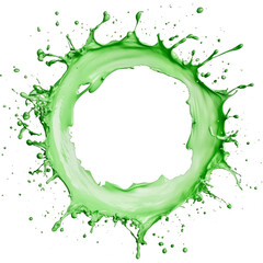 Poster - Green paint splash in circular motion on transparent background