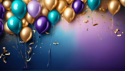 Wall Mural - birthday items with plain background