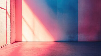 Leinwandbilder - Modern photo studio with gradient backdrop, offering a dynamic and colorful setting for creative shots.