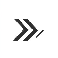 Poster - Black and White Double Arrow Icon on White Background