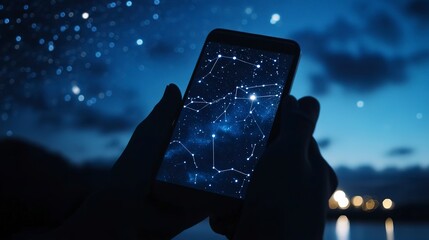 Augmented reality app visualizing constellations in the night sky.