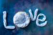 © Mila - digital photography background word love for newborn and baby. Selected foucus