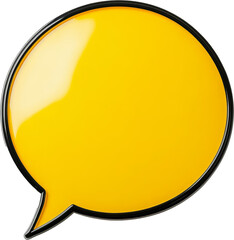 Aufkleber - Yellow speech bubble icon on transparent background, communication concept