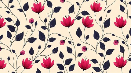 Wall Mural - seamless floral pattern