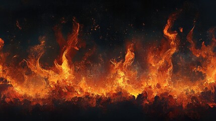 Poster - Flames and fire against a dark backdrop