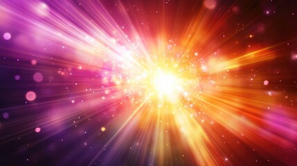 Aufkleber - Abstract background featuring radiant beams and an explosion of light creating a vibrant dynamic atmosphere