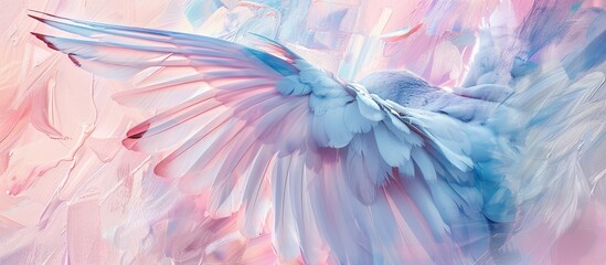 Aufkleber - Wings Bird Soft Pastel Detail Of Design Background Wallpaper Abstract