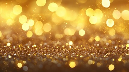 Aufkleber - Gold glitter background featuring a textured design with bokeh effects and shimmering lights showcasing a metallic gold foil appearance