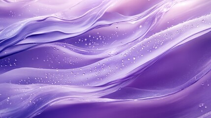 Aufkleber - Graceful lavender waves undulate displaying a smooth texture with delicate droplets perfect for creating a tranquil atmosphere