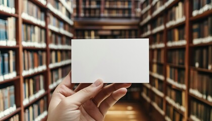 Hand holding a blank business card mockup showcasing professional design possibilities for branding and networking.