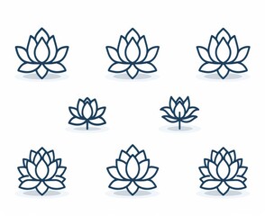 Poster - The abstract modern lotus flower symbol icon is illustrated on a white background in modern style