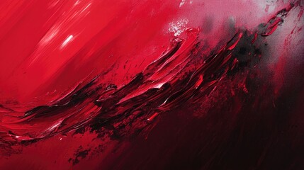 Poster - Dynamic swirls of red an abstract exploration of emotion and movement