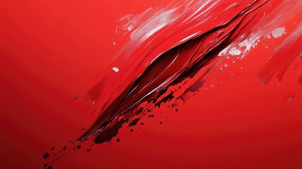 Poster - Dynamic red abstract art a bold expression of emotion and movement