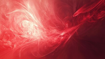 Poster - Vibrant and ethereal red abstract background with fluid patterns and textures