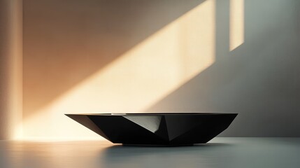 Poster - Modern aesthetic a minimalist black bowl bathed in natural light