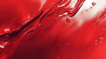 Poster - Dynamic waves of crimson an exploration of red fluidity and texture in abstract art