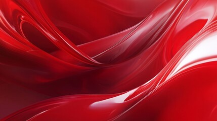 Poster - Elegant flow of red a dynamic abstract composition capturing the fluidity and vibrancy of color in motion