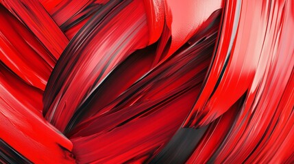 Poster - Dynamic red swirls an abstract exploration of color and texture in contemporary art