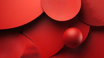 Poster - Abstract red circles and textures a dynamic exploration of color and form in modern design