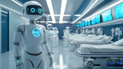 Poster - the rise of robotic healthcare exploring the future of medicine with advanced ai robots in a hospita