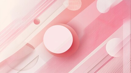 Poster - Modern abstract composition with soft pink tones and geometric shapes for creative design projects