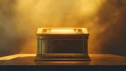 The Ark of the Covenant that the Israelites made and kept in the temple, made of gold with numerous treasures, contains the tablets as well as Aaron's stick.