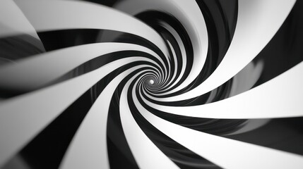 Aufkleber - Eternal motion of black and white spiral pattern, creating a captivating optical illusion with precise lines.
