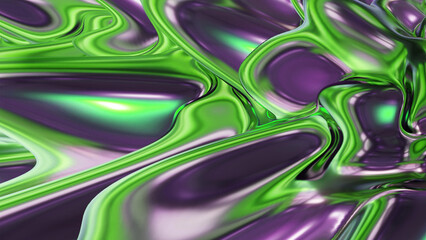 Poster - green abstract liquid background ink design 3d rendering