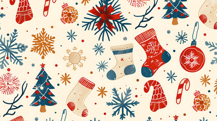 Wall Mural - christmas pattern