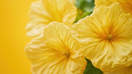 Aufkleber - Bright yellow flowers bloom in a sunny garden, showcasing their delicate petals and rich color in a close-up view of seasonal beauty. Generative AI
