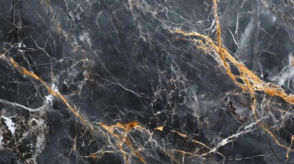 Poster - Dark marble black marble stone background dark black marble background tiles stone gold silver