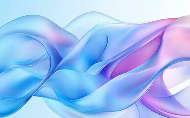 Poster - Abstract blue and purple background with flowing cloth shapes,