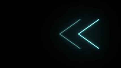 Poster - Neon glowing sign animation. Neon arrow direction sign animation. Glowing neon arrow. Neon arrow symbol icon. Transparent background with alpha channel
