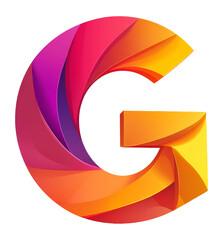 Wall Mural - colorful abstract letter g displayed creatively, cut out transparent