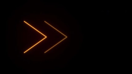 Poster - Neon glowing sign animation. Neon arrow direction sign animation. Glowing neon arrow. Neon arrow symbol icon. Transparent background with alpha channel