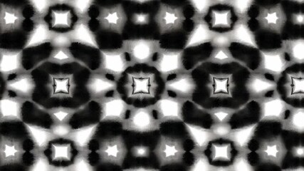Poster - Geometric black and white pattern with intricate shapes and symmetrical design elements