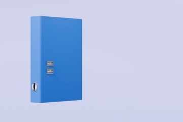 Fototapete - 3d file folder with paper business icon. minimal binder file folder document icon. office equipment 