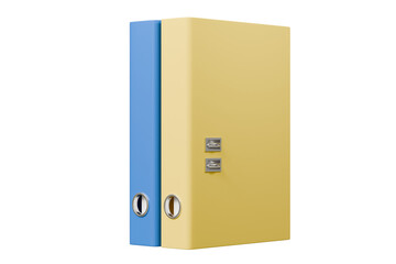 Fototapete - 3d file folder with paper business icon. minimal binder file folder document icon. office equipment 